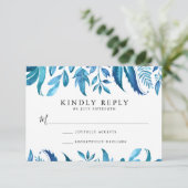 Feuilles d'indigo | RSVP de mariage (Debout devant)