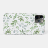 Feuilles d'IPhone 11 Pro Coque Houndstooth Eucalyp (Dos (Horizontal))