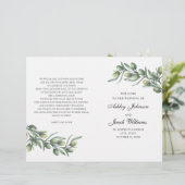 Feuilles d'olive. Programme de mariage italien pli (Debout devant)