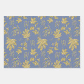 Feuilles d'or Bleu Vert Mariage Printemps (Devant 2)