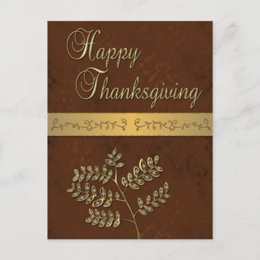 Feuilles d'or bon thanksgiving - Carte postale (Devant)