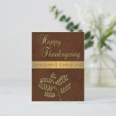 Feuilles d'or bon thanksgiving - Carte postale (Debout devant)