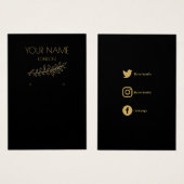 Feuilles d'or, carte d'affichage d'oreille (Devant & derrière)