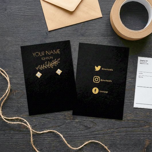 Feuilles d'or, carte d'affichage d'oreille