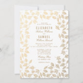 Feuilles d'or d'automne Faire-part de mariage blan (Devant)