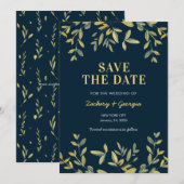 Feuilles d'or Enregistrer les invitations de maria (Devant / Derrière)