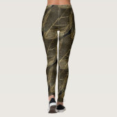 FEUILLES D'OR NOIR Motifs leggings actifs (Dos)