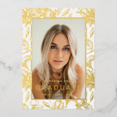 Feuilles d'or Pressé Fleurs Pressées Faire-part Gr (Recto)