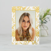 Feuilles d'or Pressé Fleurs Pressées Faire-part Gr (Debout devant)