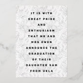 Feuilles d'or Pressé Fleurs Pressées Faire-part Gr (Verso)