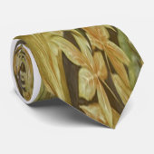 Feuilles d'or sur Cravate noire (Roulé)