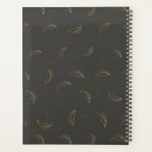 Feuilles d'or sur le script de motif Floral Black_ (Dos)