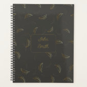Feuilles d'or sur le script de motif Floral Black_ (Devant)