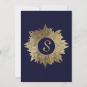 Feuilles d'or sur les invitations à des mariages b (Dos)