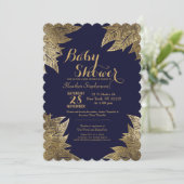 Feuilles d'or sur les invitations aux douches pour (Debout devant)