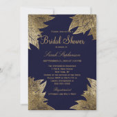 Feuilles d'or sur les Invitations de douche nuptia (Devant)