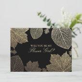 Feuilles d'or tombent Invitation de Fille Fleur de (Debout devant)