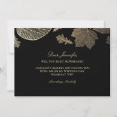 Feuilles d'or tombent Invitation de Fille Fleur de (Dos)