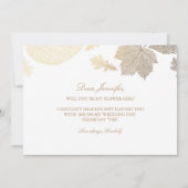 Feuilles d'or tombent Invitation de Fille Fleur Ma (Dos)