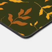 Feuilles dorées d'automne chaud motif vert foncé (Coin)