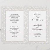 Feuilles du programme de cérémonie des Mariages ca (Devant / Derrière)