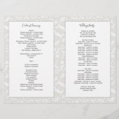 Feuilles du programme de cérémonie des Mariages ca (Dos)