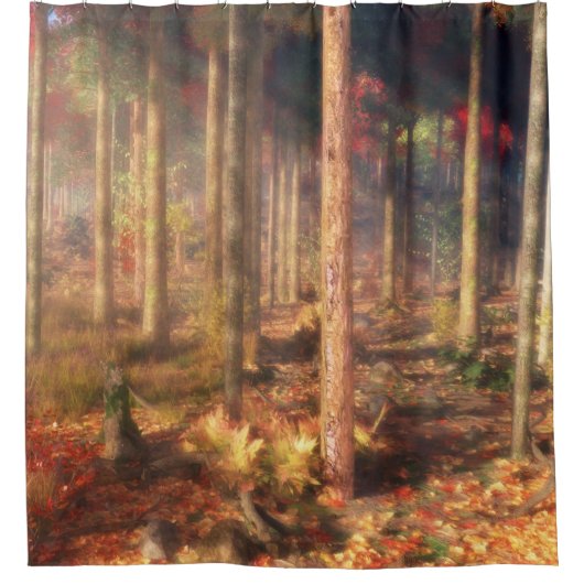 Feuilles du rideau de douche or (Devant)