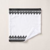 Feuilles élégants de Bodhi sur les tons noir et bl (Gant de toilette)