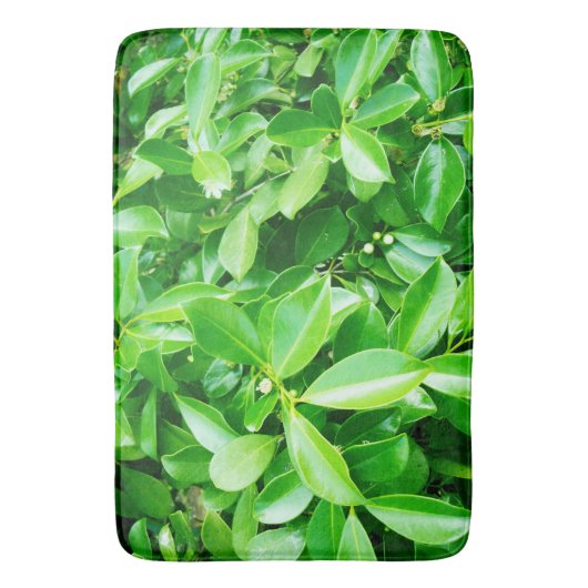 Feuilles en caoutchouc vert, tapis de bain en mous (devant Vertical)