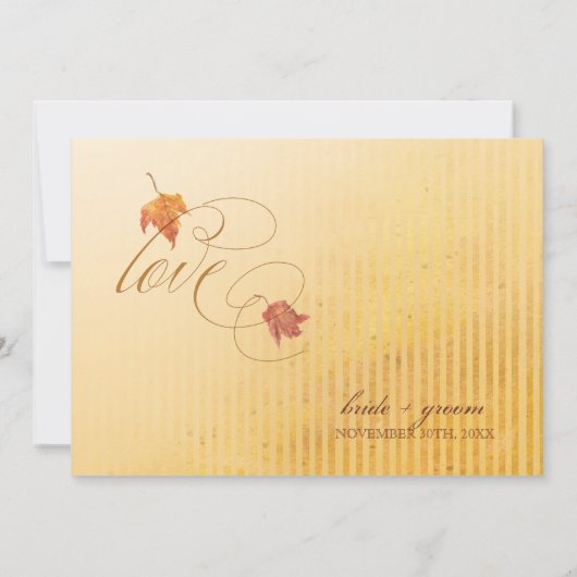 Feuilles en chute - Invitations Mariages de automn (Dos)