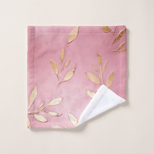 Feuilles en or rose Glam (Gant de toilette)