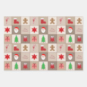 Feuilles en papier Carré beige de Noël (Devant)