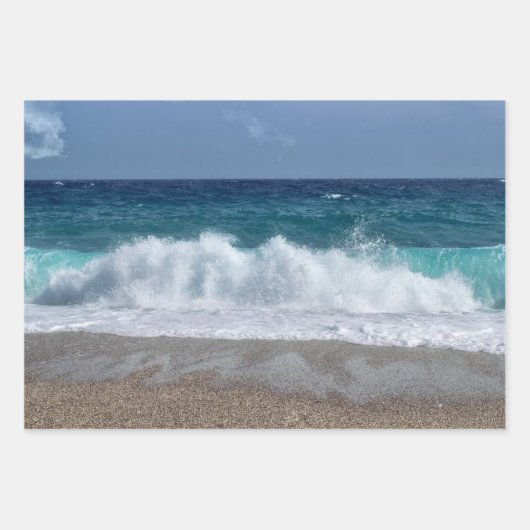 Feuilles en papier d'enveloppement de plage Turquo (Devant)