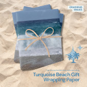 Feuilles en papier d'enveloppement de plage Turquo