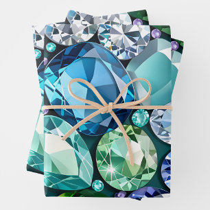 Feuilles en papier enveloppant des bijoux colorés