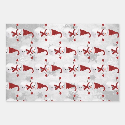 Feuilles en papier rouge mignonne à neige (Devant 2)