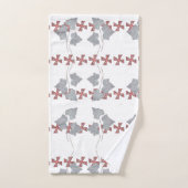 Feuilles Et Astérisques Blancs (Serviette à main)
