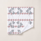 Feuilles Et Astérisques Blancs (Gant de toilette)