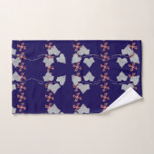 Feuilles Et Astérisques Bleu Marine  (Serviette à main)