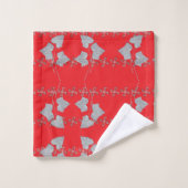 Feuilles et astérisques rouges (Gant de toilette)