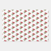 Feuilles et baies de houx avec Cardinal rouge Noël (Devant)