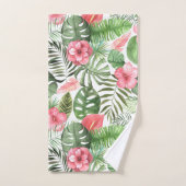 Feuilles et fleurs tropicaux (Serviette à main)
