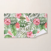 Feuilles et fleurs tropicaux (Serviette à main)