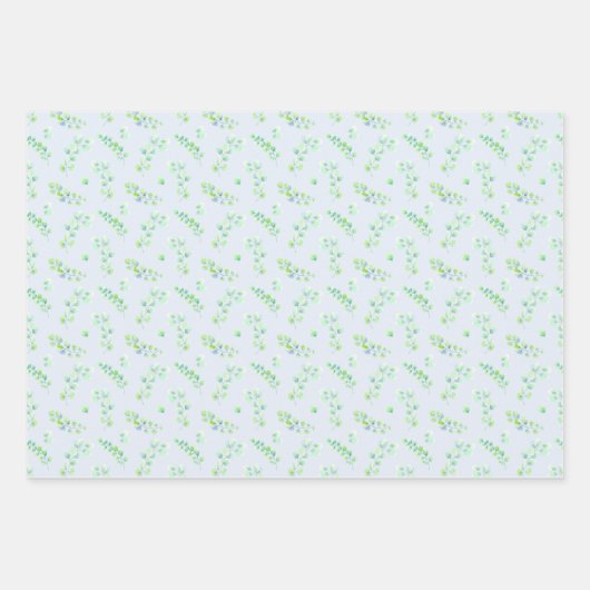 Feuilles et fleurs Vert bleu (Devant 3)