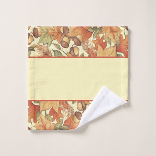 Feuilles et glands d'automne (Gant de toilette)