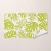 Feuilles et monogrammes tropicaux classiques bleu  (Serviette à main)
