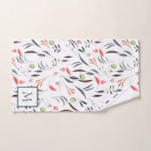 Feuilles Et Plumes Monogrammes (Serviette à main)