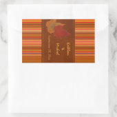 Feuilles et rayures d'automne Étiquette à vin (Sac)