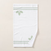 Feuilles et rayures de Bay Laurel en blanc (Serviette à main)