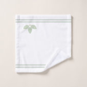 Feuilles et rayures de Bay Laurel en blanc (Gant de toilette)